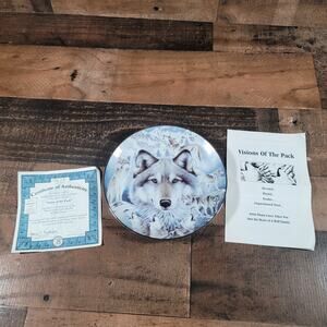 Vision of the Pack-Window to the soul Wolf Porcelain Plate  Bradford Exchange